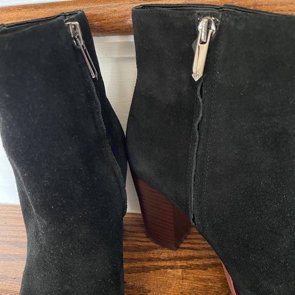 Sam Edelman Blake Ankle Boots Black Heel Suede EUC - Sz 7.5 - Picture 2 of 5